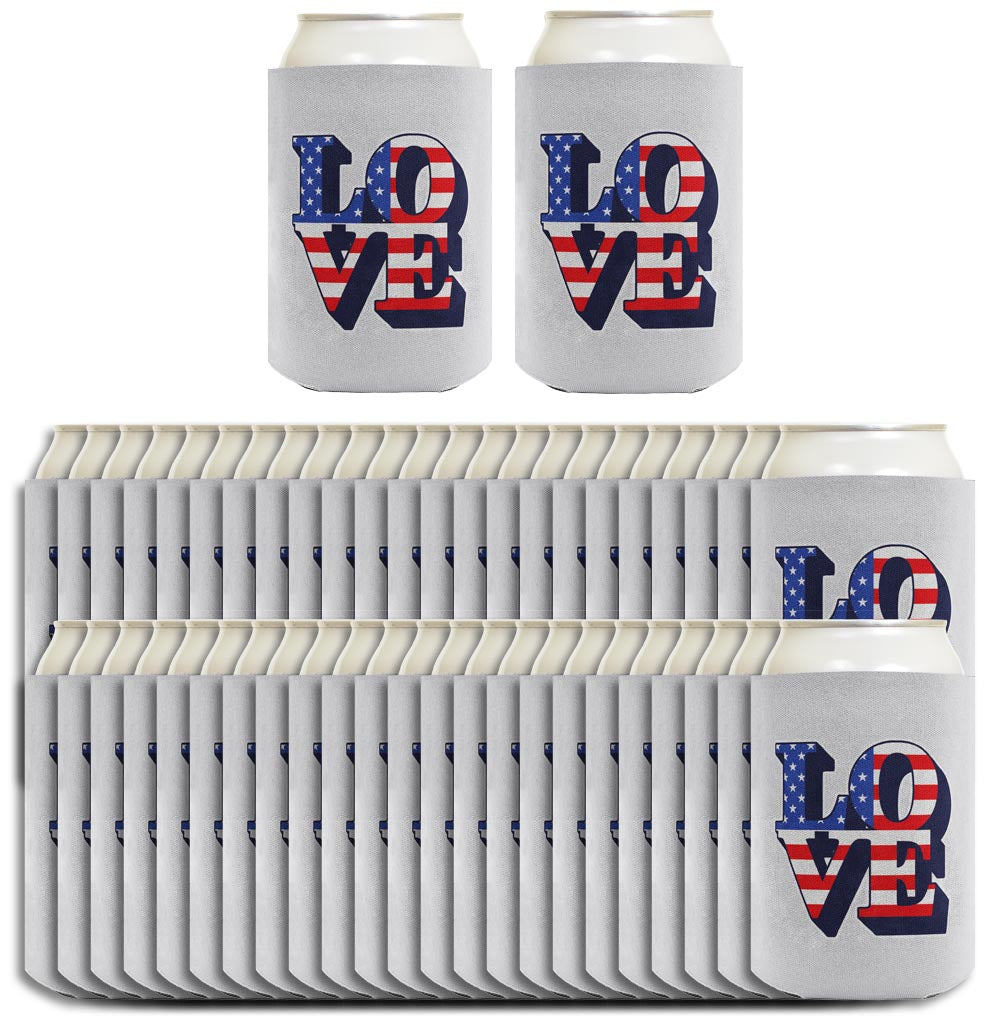 Love America Light Blue Standard or Slim Can Thermocooler Drink Sleeve