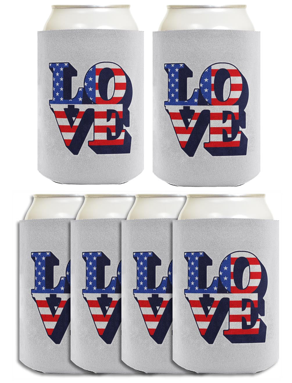 Love America Light Blue Standard or Slim Can Thermocooler Drink Sleeve