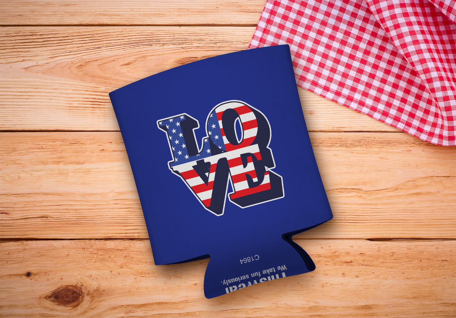 drink sleeve on a wood background