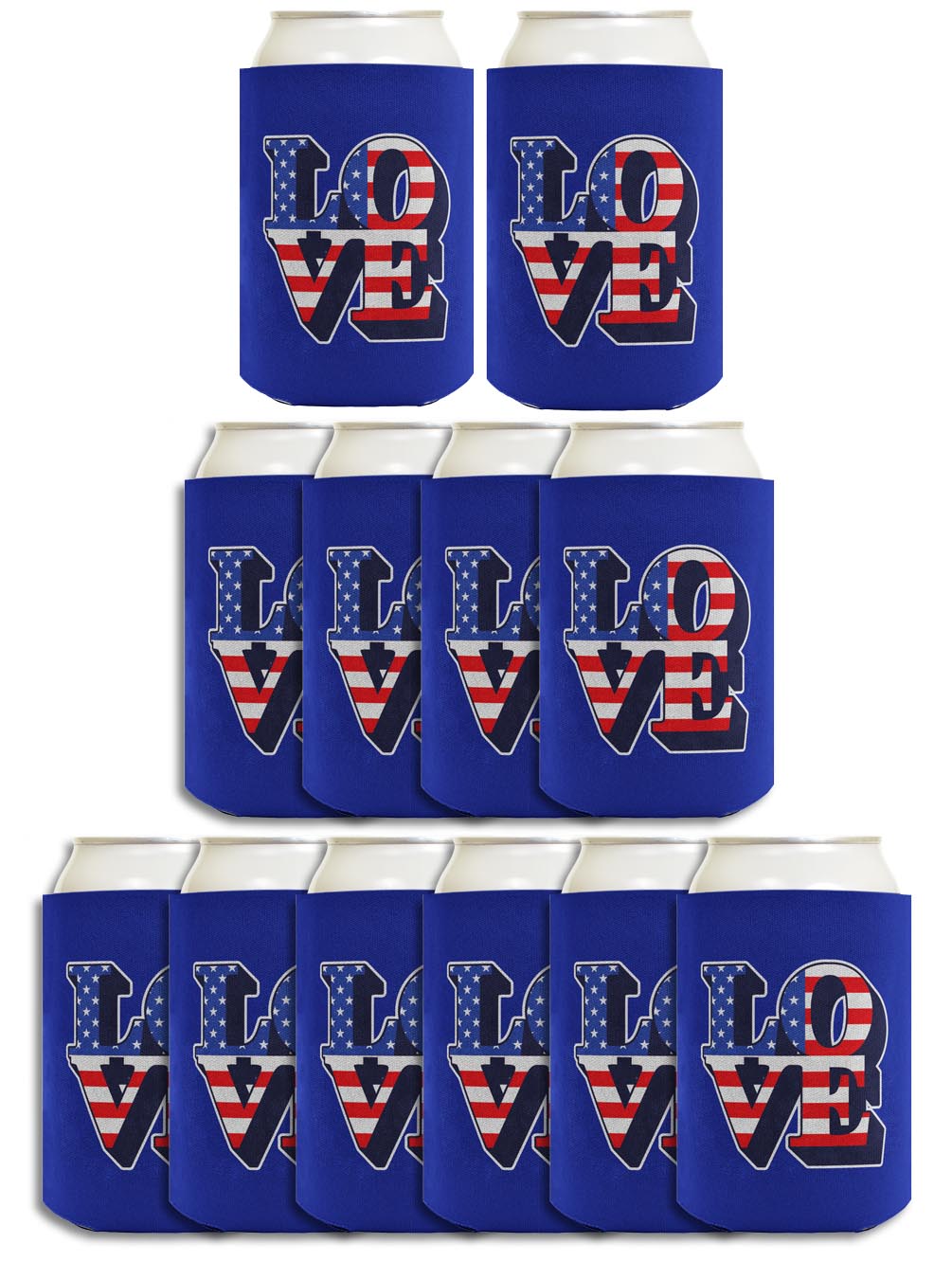 Love America Royal Blue Standard or Slim Can Thermocooler Drink Sleeve