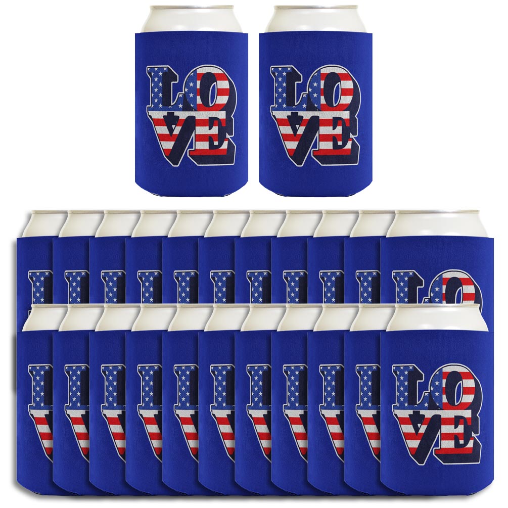 Love America Royal Blue Standard or Slim Can Thermocooler Drink Sleeve