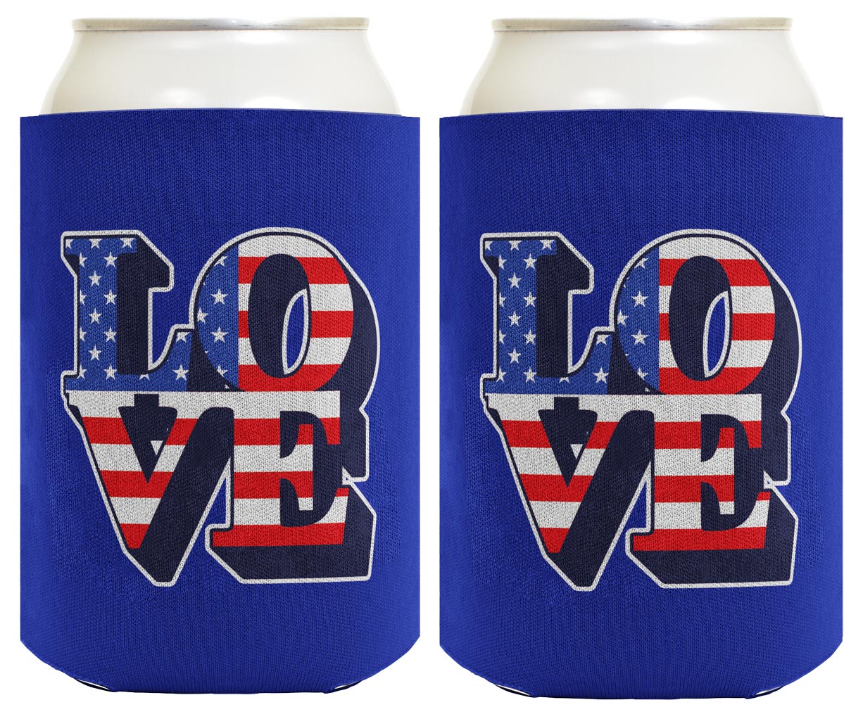 Love America Royal Blue Standard or Slim Can Thermocooler Drink Sleeve
