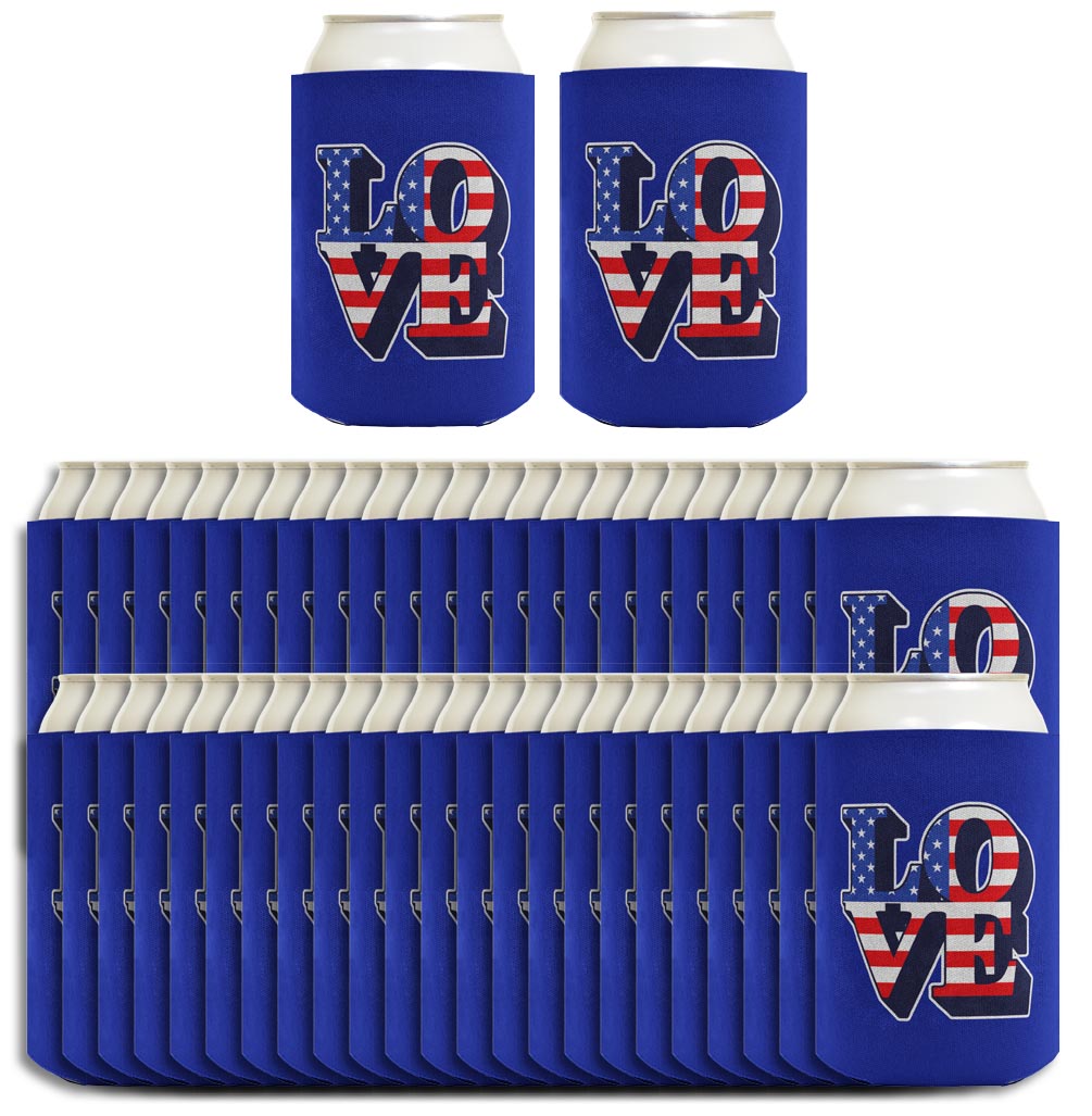 Love America Royal Blue Standard or Slim Can Thermocooler Drink Sleeve