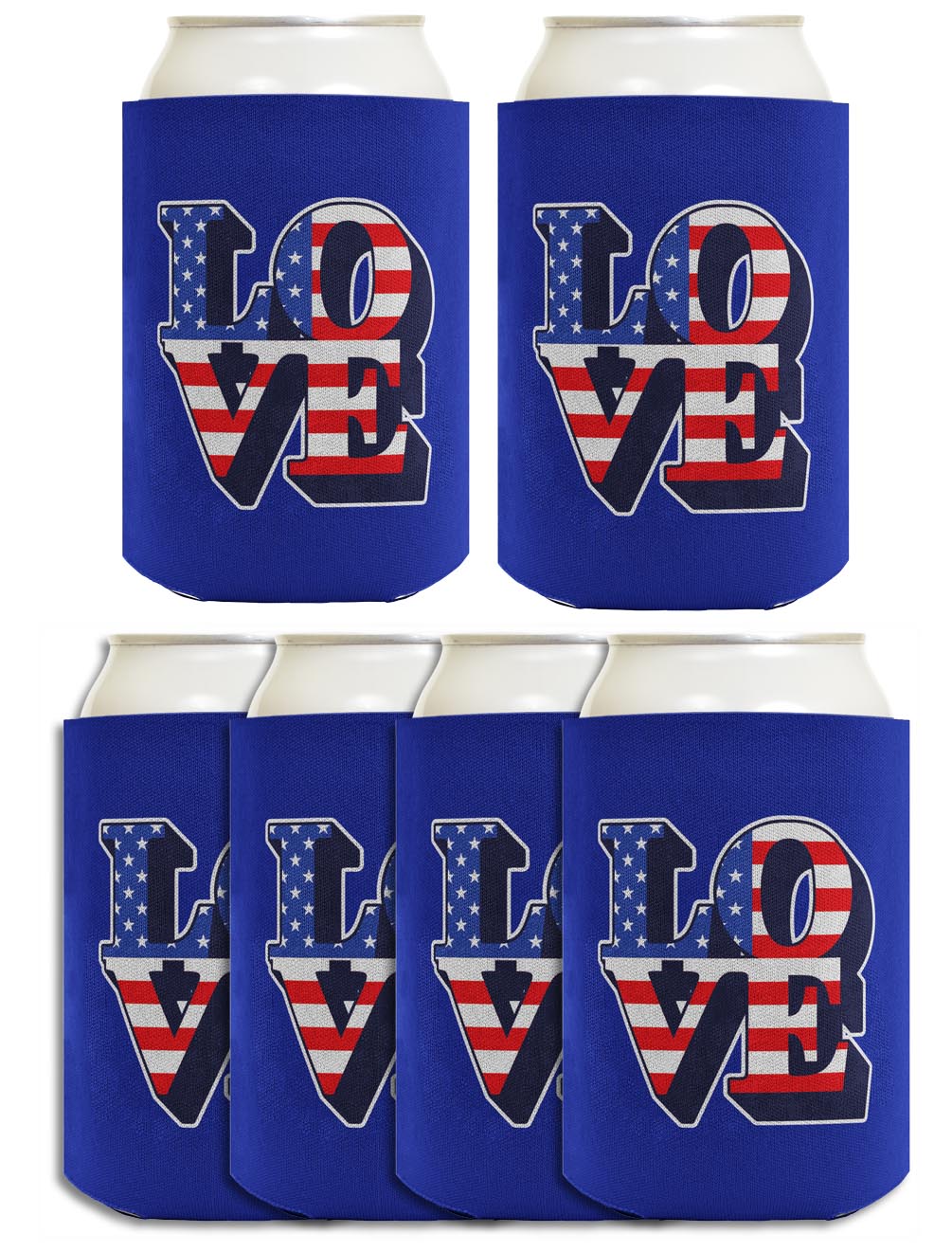 Love America Royal Blue Standard or Slim Can Thermocooler Drink Sleeve