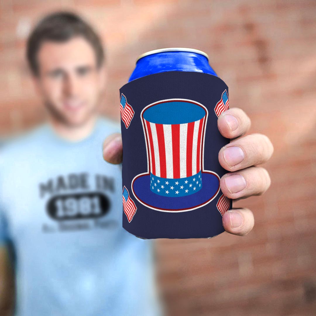 man holding drink sleeve