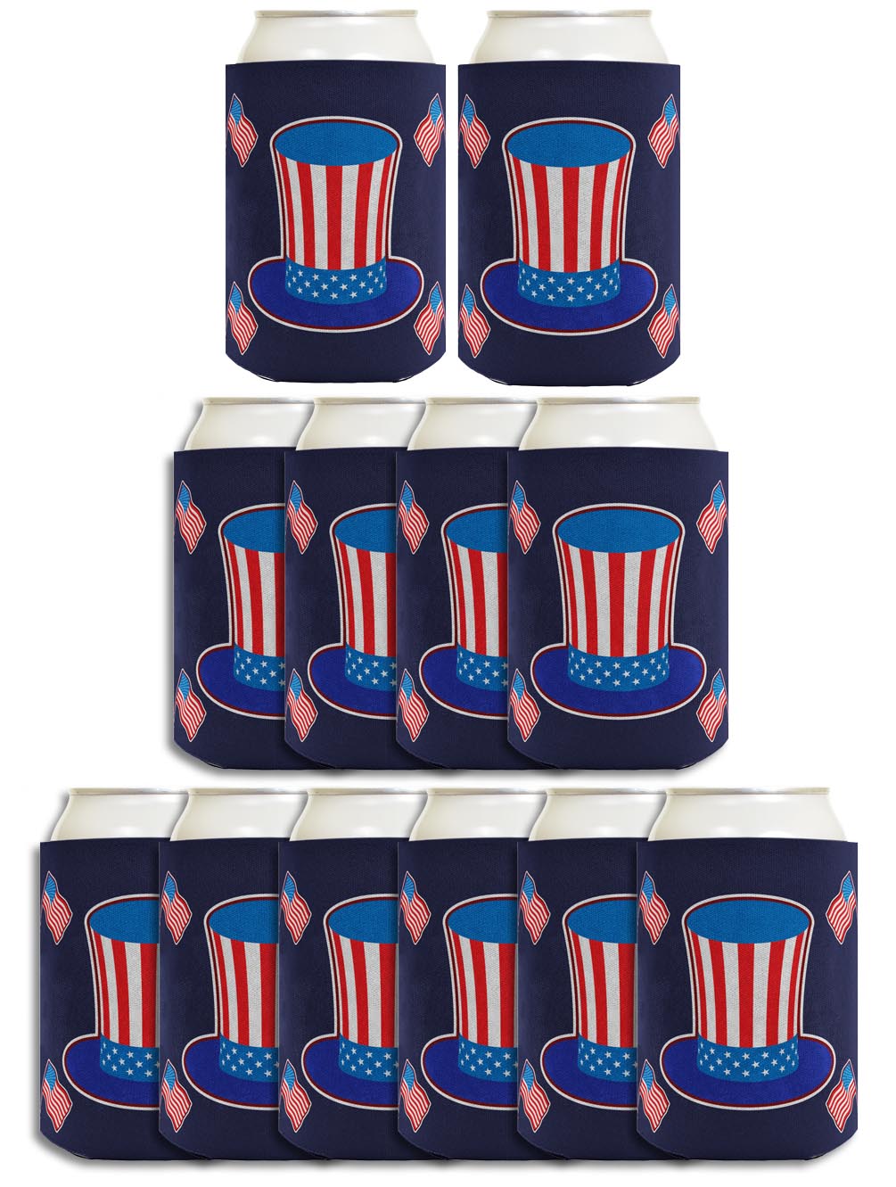 Uncle Sam Hat Navy Standard or Slim Can Thermocooler Drink Sleeve