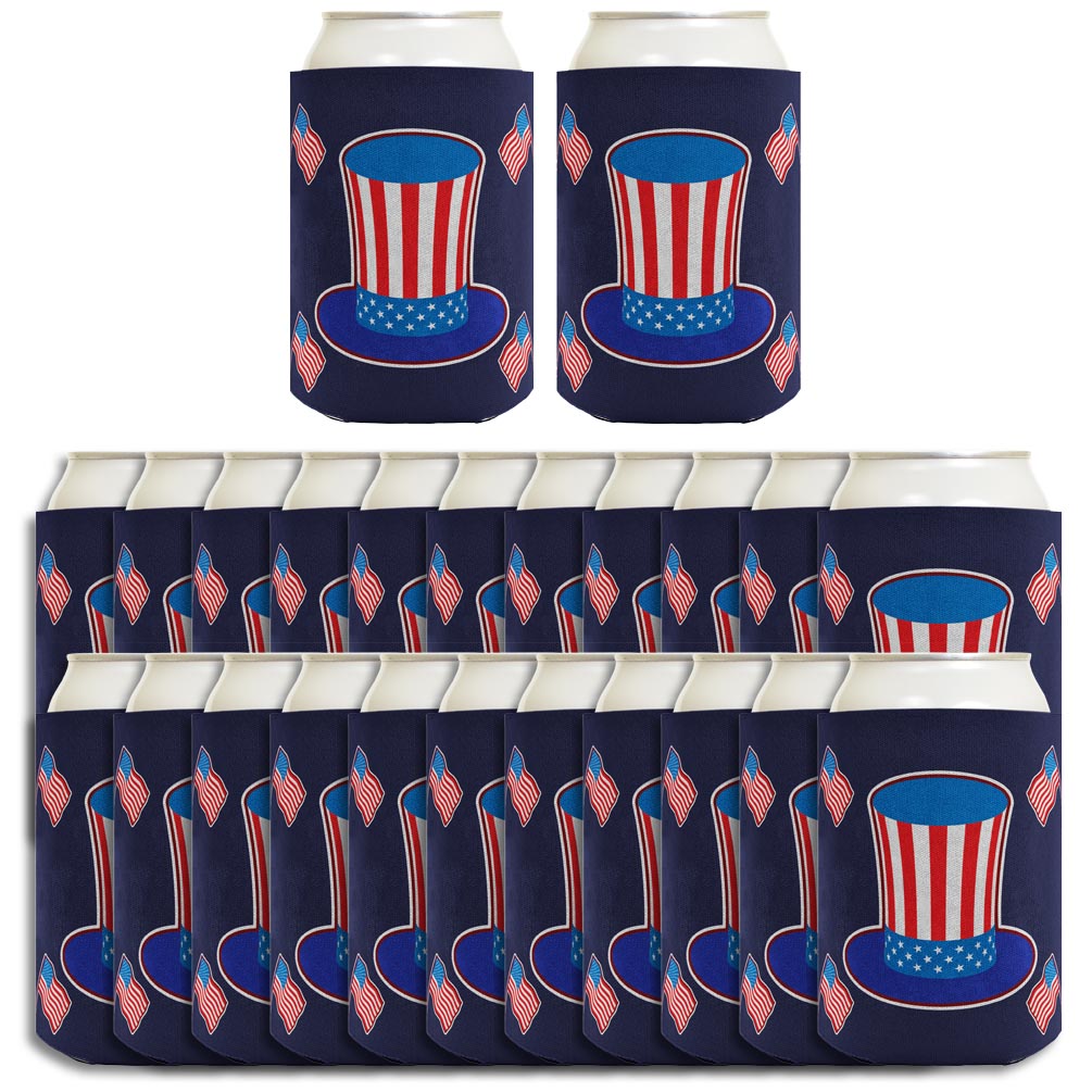Uncle Sam Hat Navy Standard or Slim Can Thermocooler Drink Sleeve