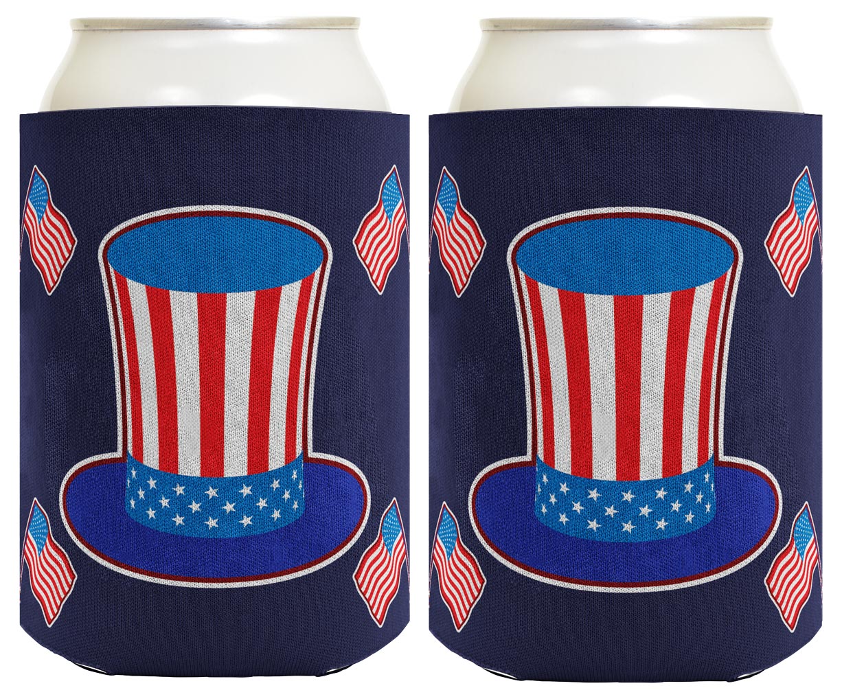 Uncle Sam Hat Navy Standard or Slim Can Thermocooler Drink Sleeve