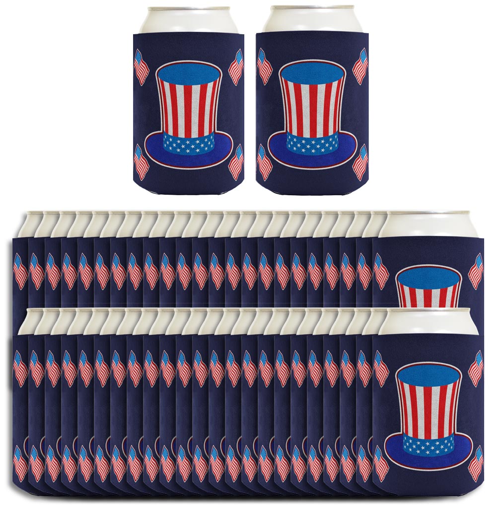 Uncle Sam Hat Navy Standard or Slim Can Thermocooler Drink Sleeve