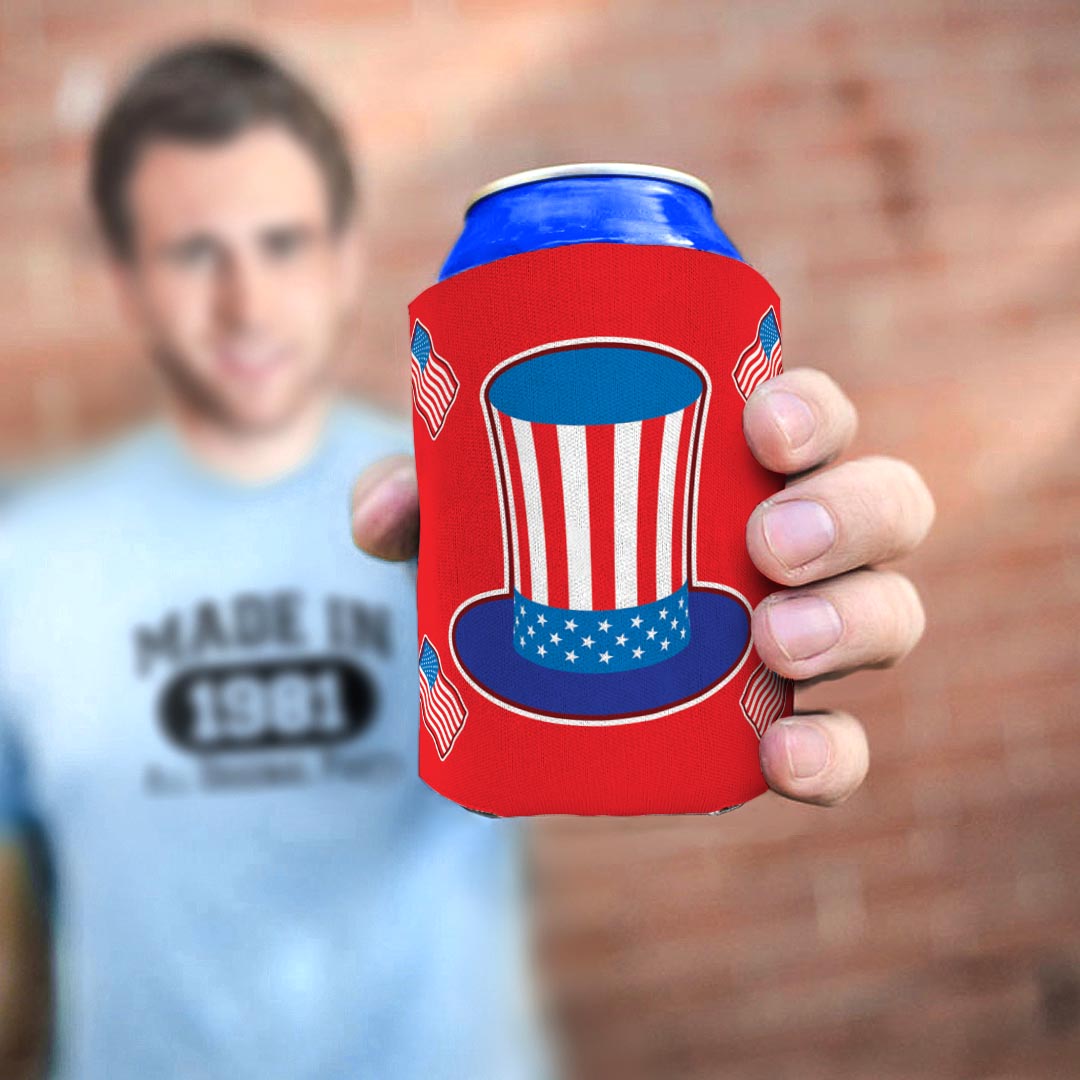 man holding drink sleeve