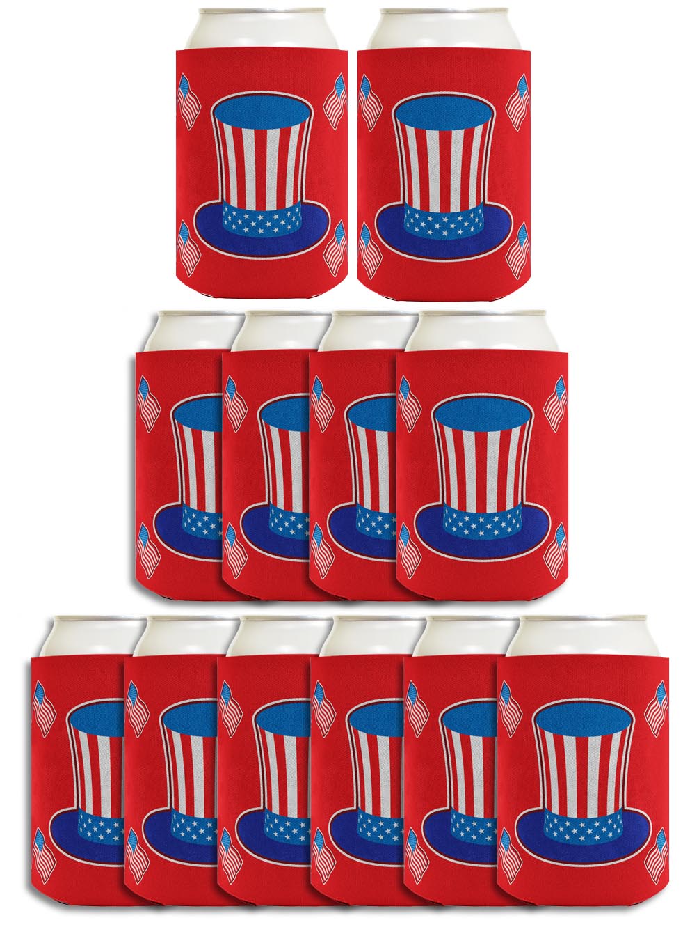 Uncle Sam Hat Red Standard or Slim Can Thermocooler Drink Sleeve