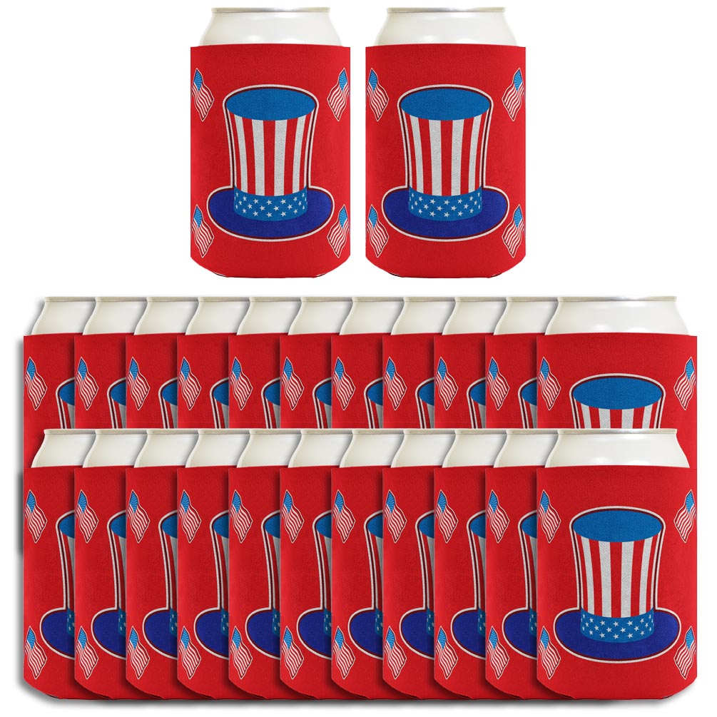 Uncle Sam Hat Red Standard or Slim Can Thermocooler Drink Sleeve