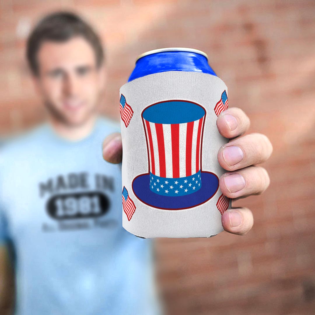 man holding drink sleeve