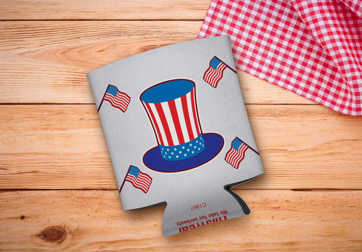 drink sleeve on a wood background
