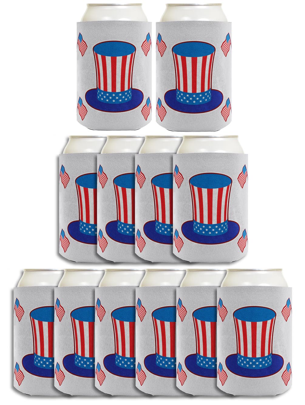 Uncle Sam Hat Light Blue Standard or Slim Can Thermocooler Drink Sleeve