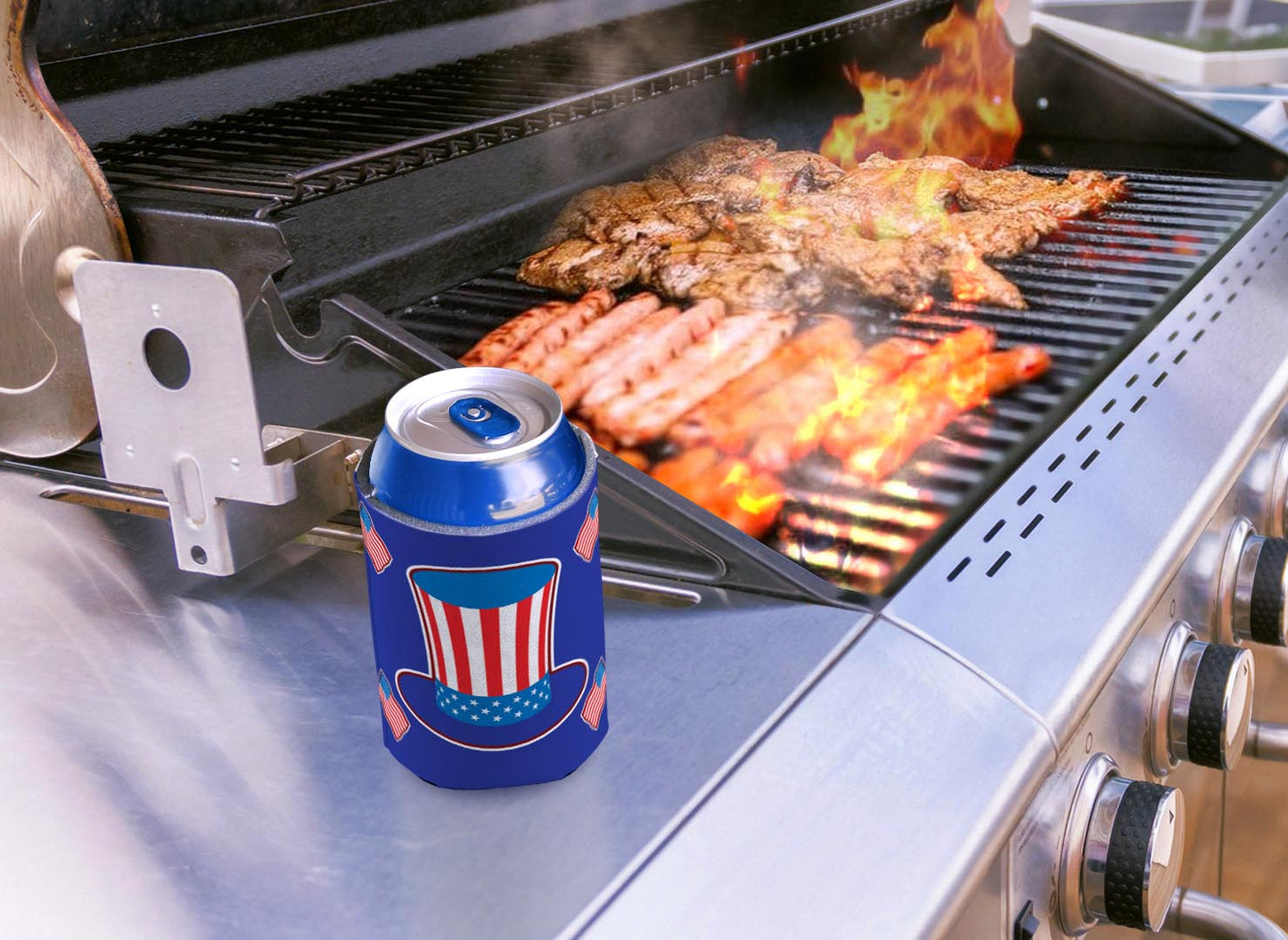 drink sleeve on a grill