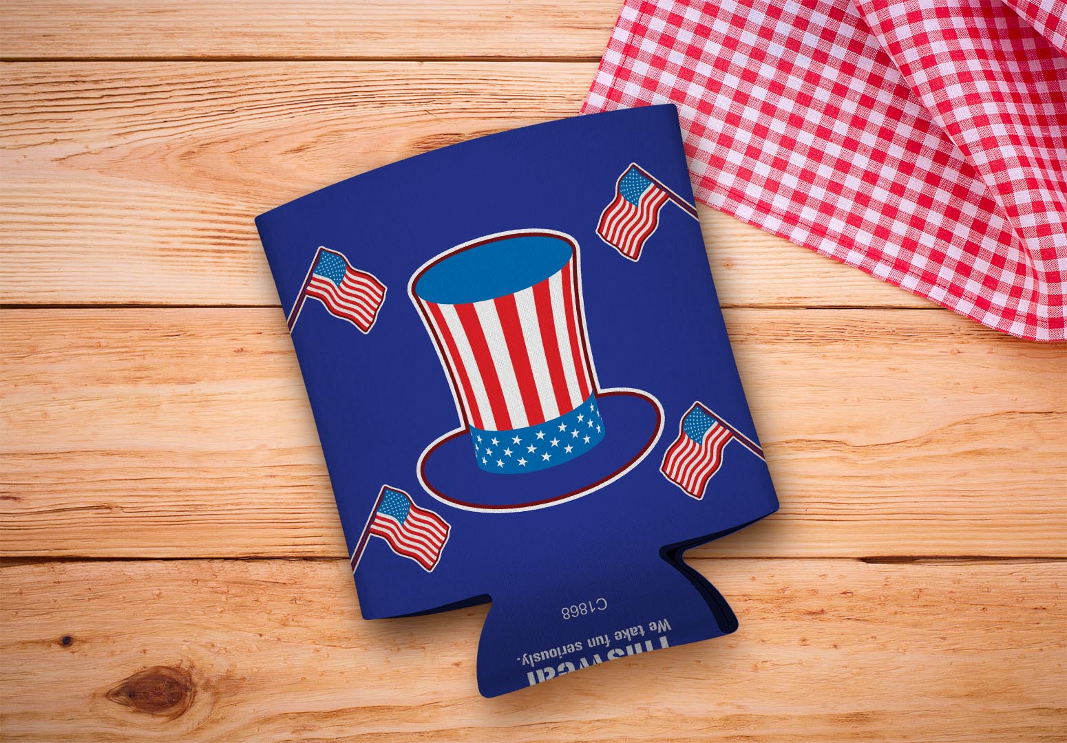 drink sleeve on a wood background