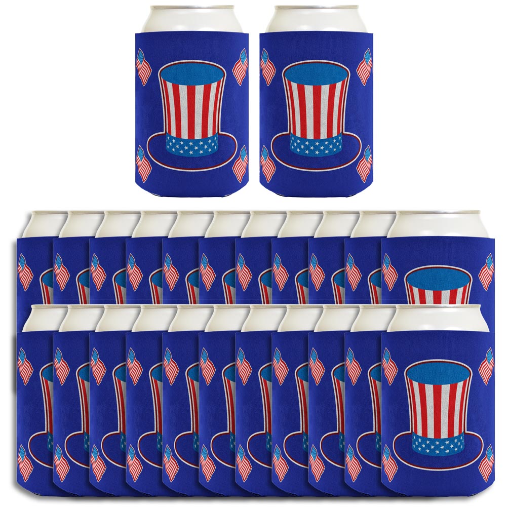 Uncle Sam Hat Royal Blue Standard or Slim Can Thermocooler Drink Sleeve