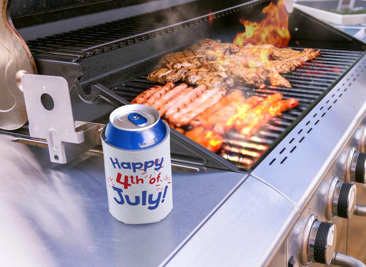 drink sleeve on a grill