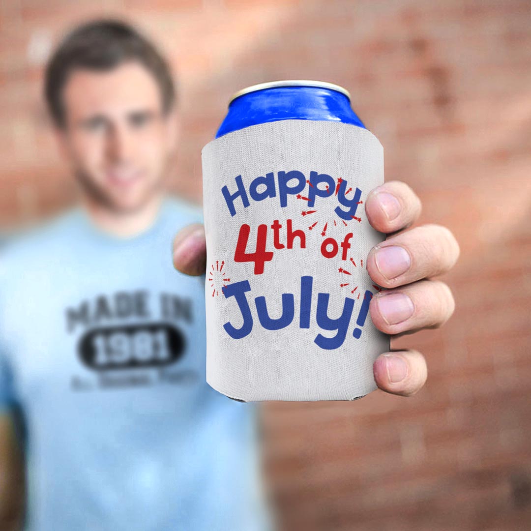man holding drink sleeve