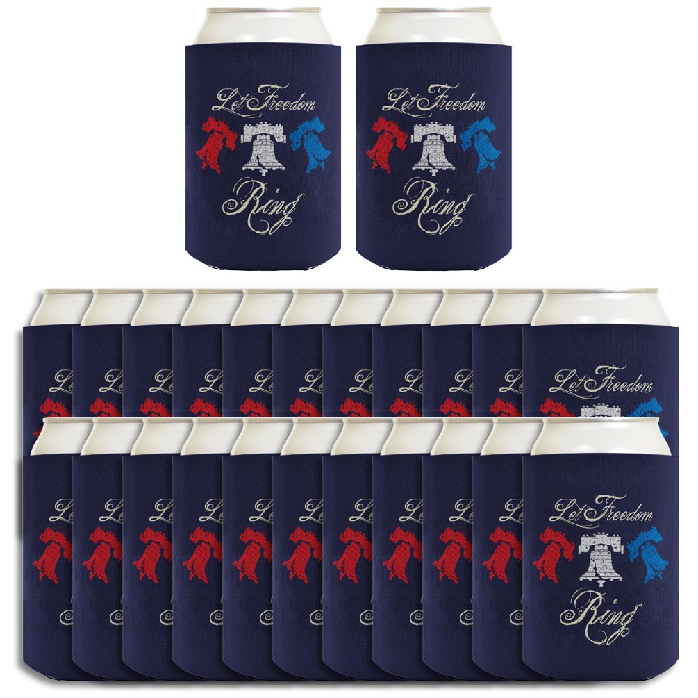 Let Freedom Ring Navy Standard or Slim Can Thermocooler Drink Sleeve