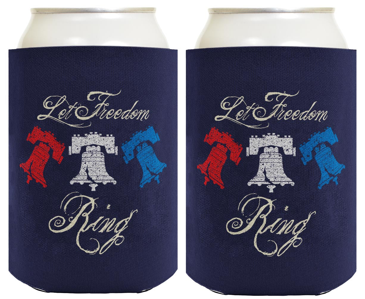Let Freedom Ring Navy Standard or Slim Can Thermocooler Drink Sleeve