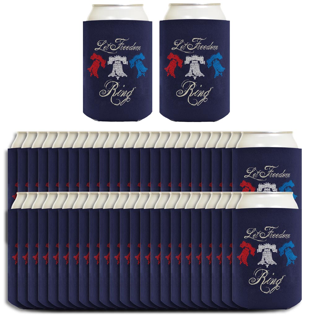 Let Freedom Ring Navy Standard or Slim Can Thermocooler Drink Sleeve