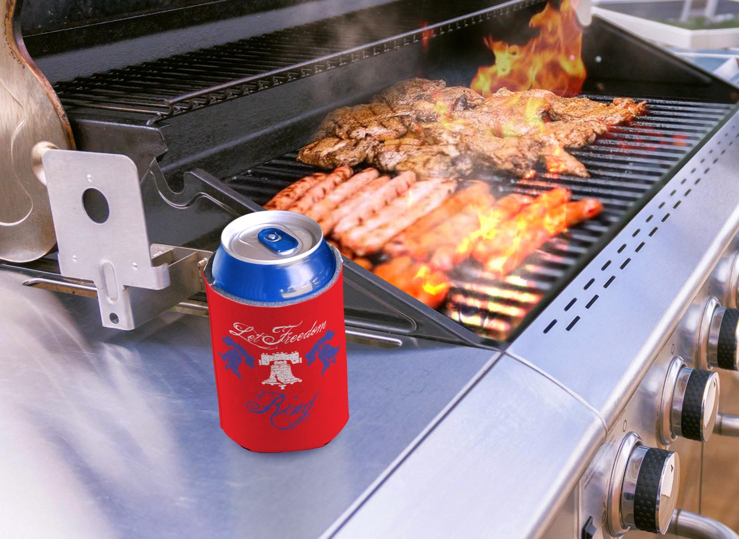drink sleeve on a grill