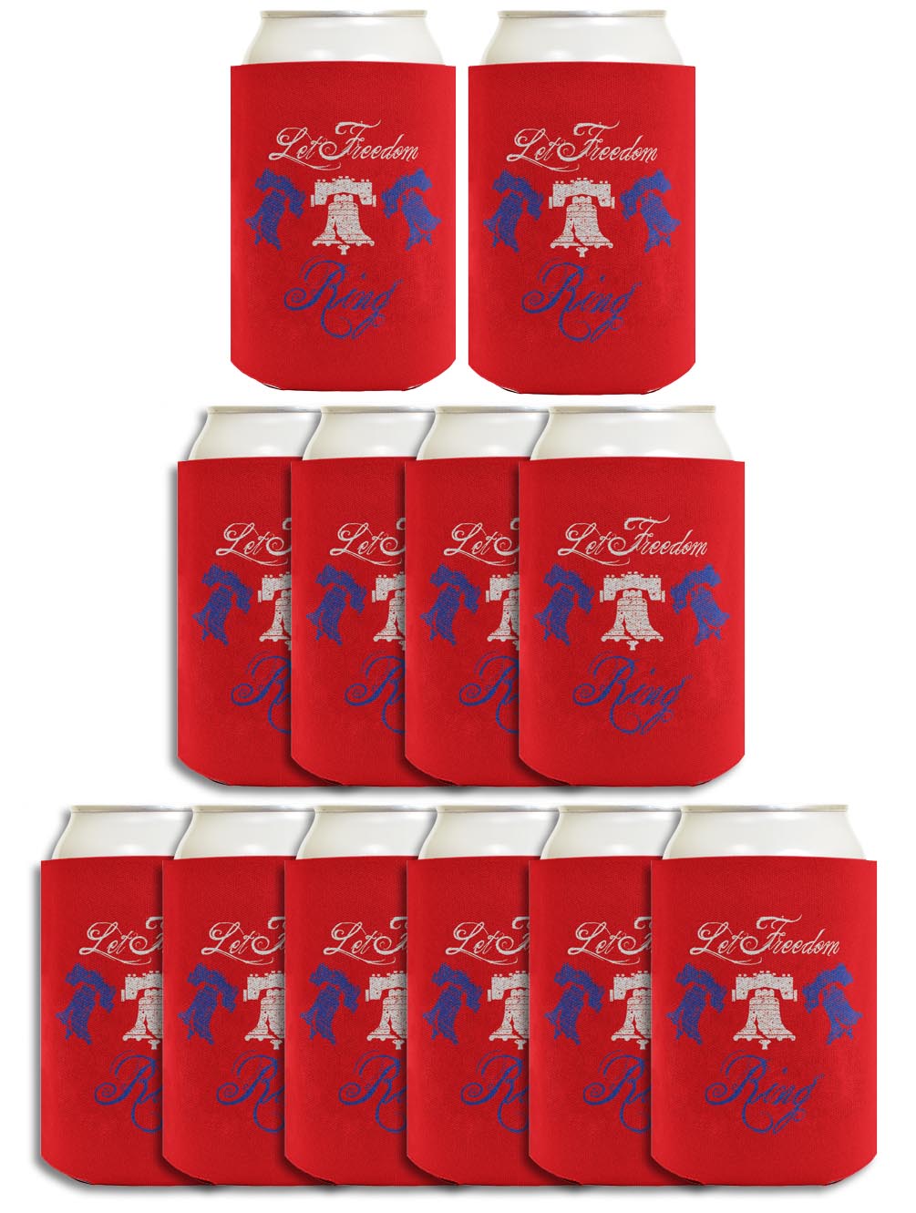 Let Freedom Ring Red Standard or Slim Can Thermocooler Drink Sleeve