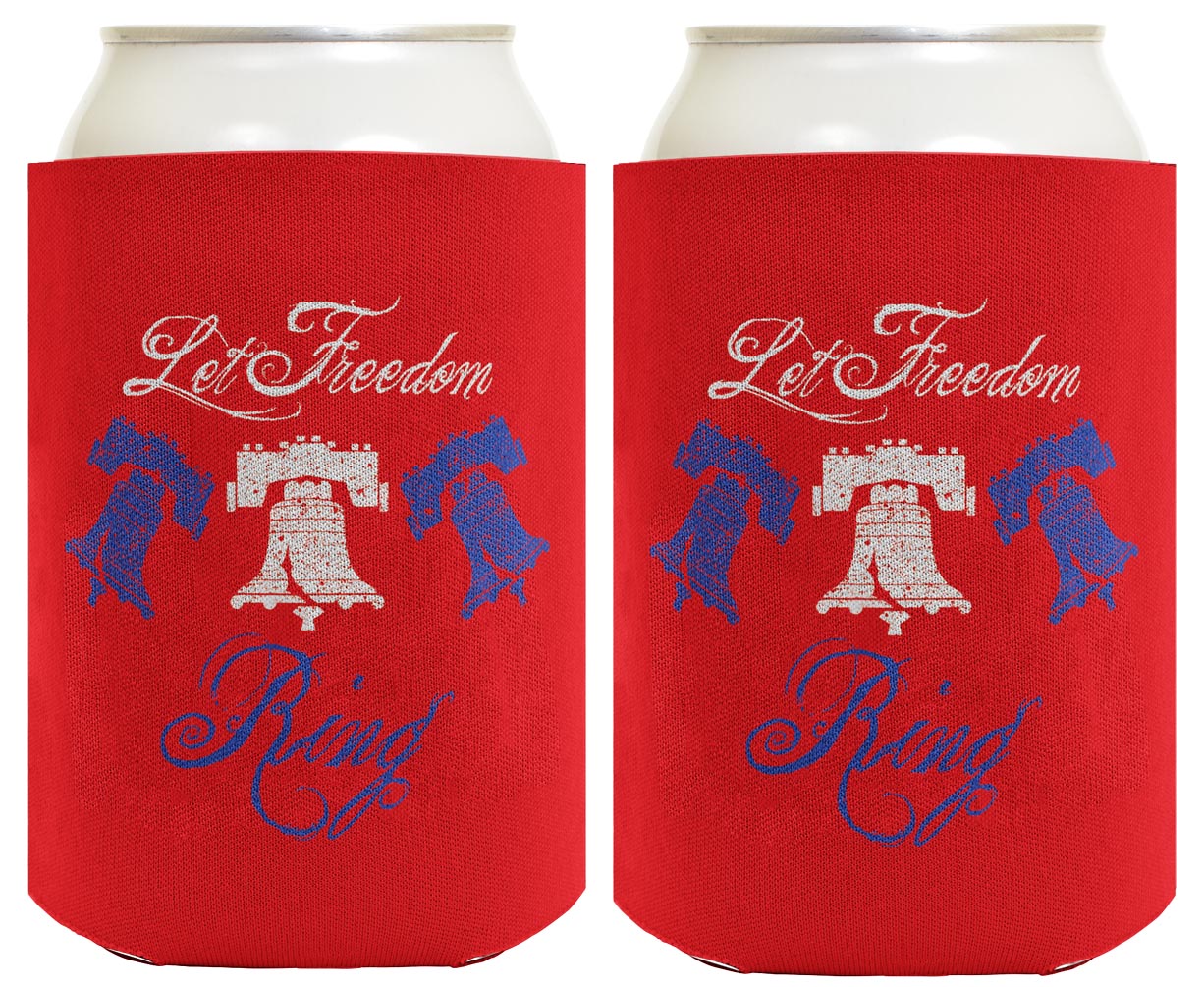 Let Freedom Ring Red Standard or Slim Can Thermocooler Drink Sleeve
