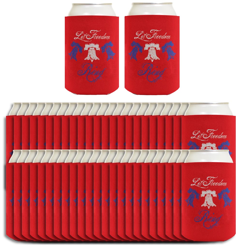 Let Freedom Ring Red Standard or Slim Can Thermocooler Drink Sleeve