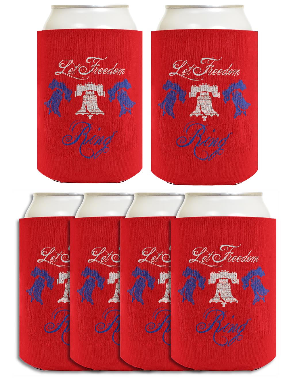 Let Freedom Ring Red Standard or Slim Can Thermocooler Drink Sleeve