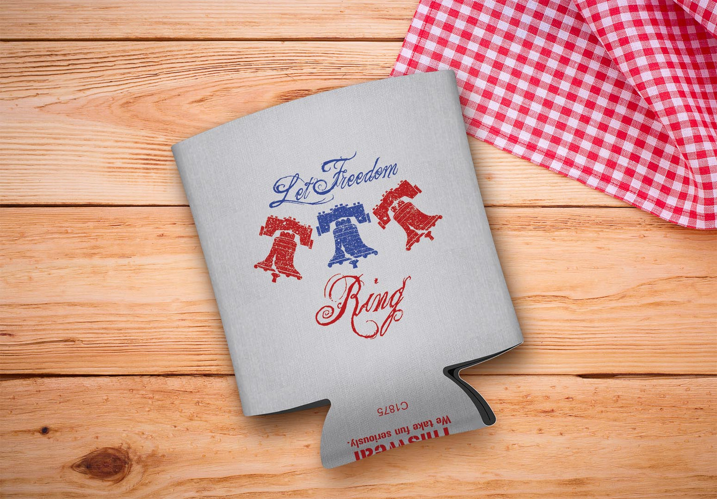 drink sleeve on a wood background
