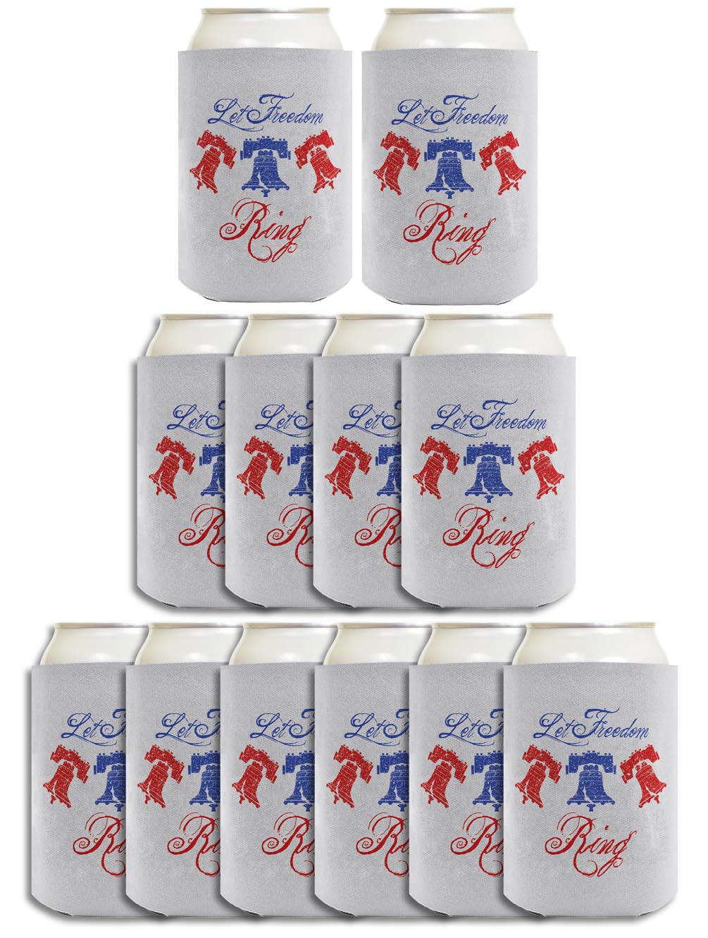 Let Freedom Ring Light Blue Standard or Slim Can Thermocooler Drink Sleeve