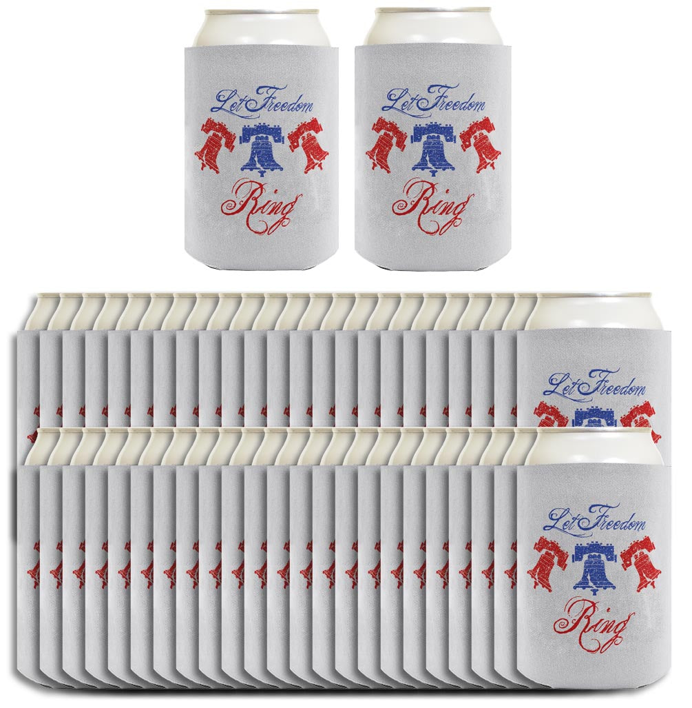 Let Freedom Ring Light Blue Standard or Slim Can Thermocooler Drink Sleeve