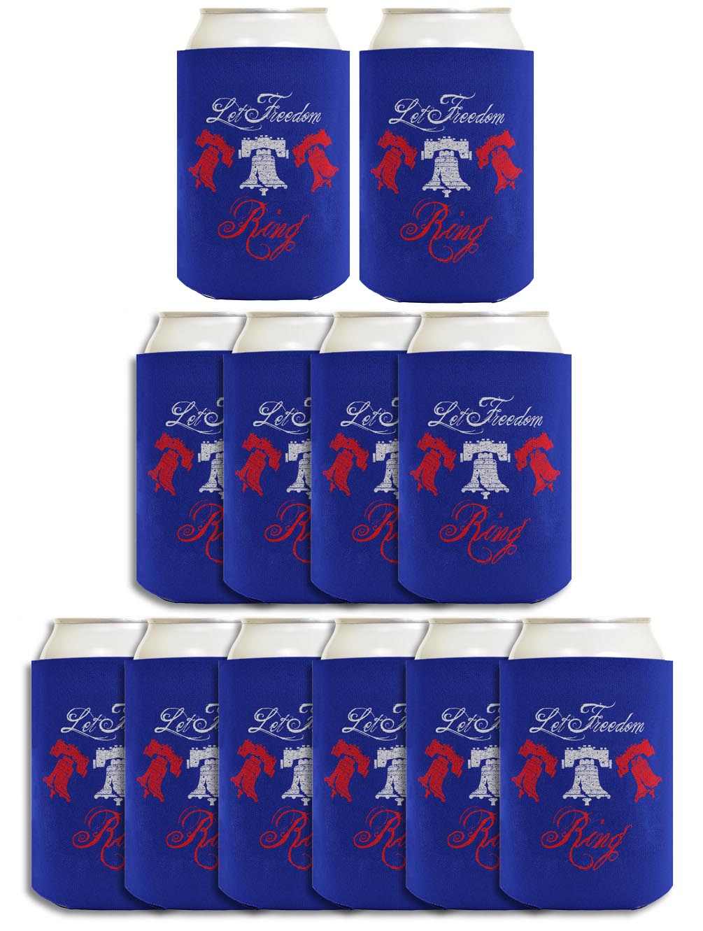 Let Freedom Ring Royal Blue Standard or Slim Can Thermocooler Drink Sleeve