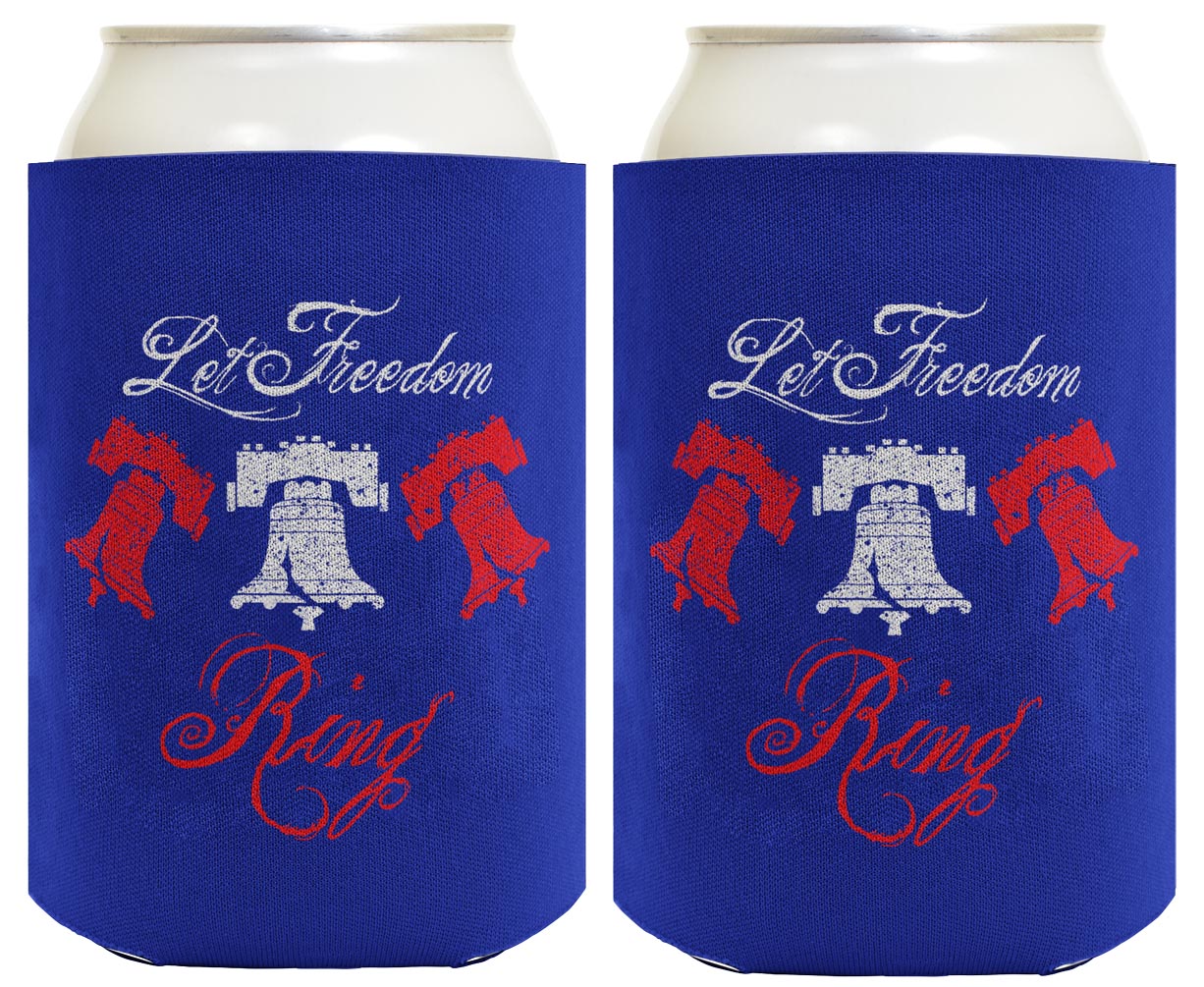 Let Freedom Ring Royal Blue Standard or Slim Can Thermocooler Drink Sleeve