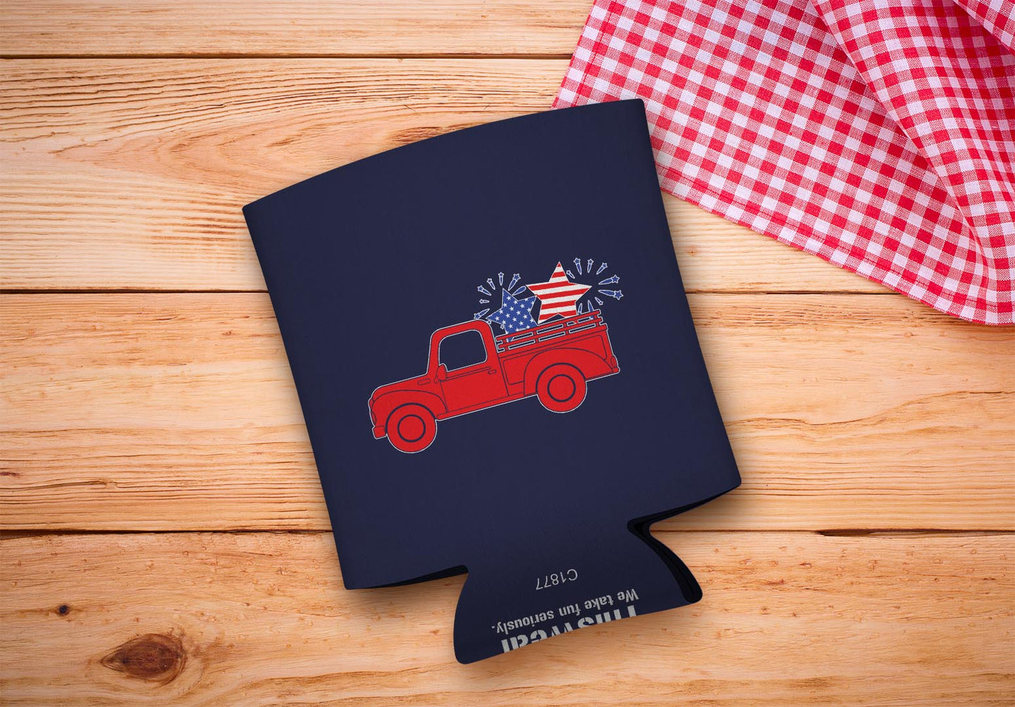drink sleeve on a wood background