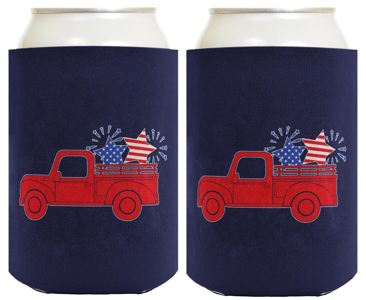 Stars and Stripes Truck Navy Standard or Slim Can Thermocooler Drink Sleeve