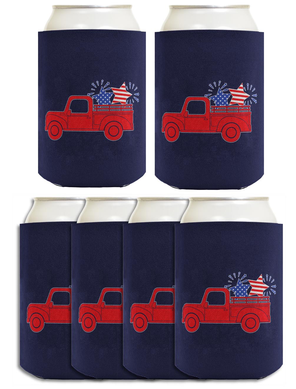 Stars and Stripes Truck Navy Standard or Slim Can Thermocooler Drink Sleeve