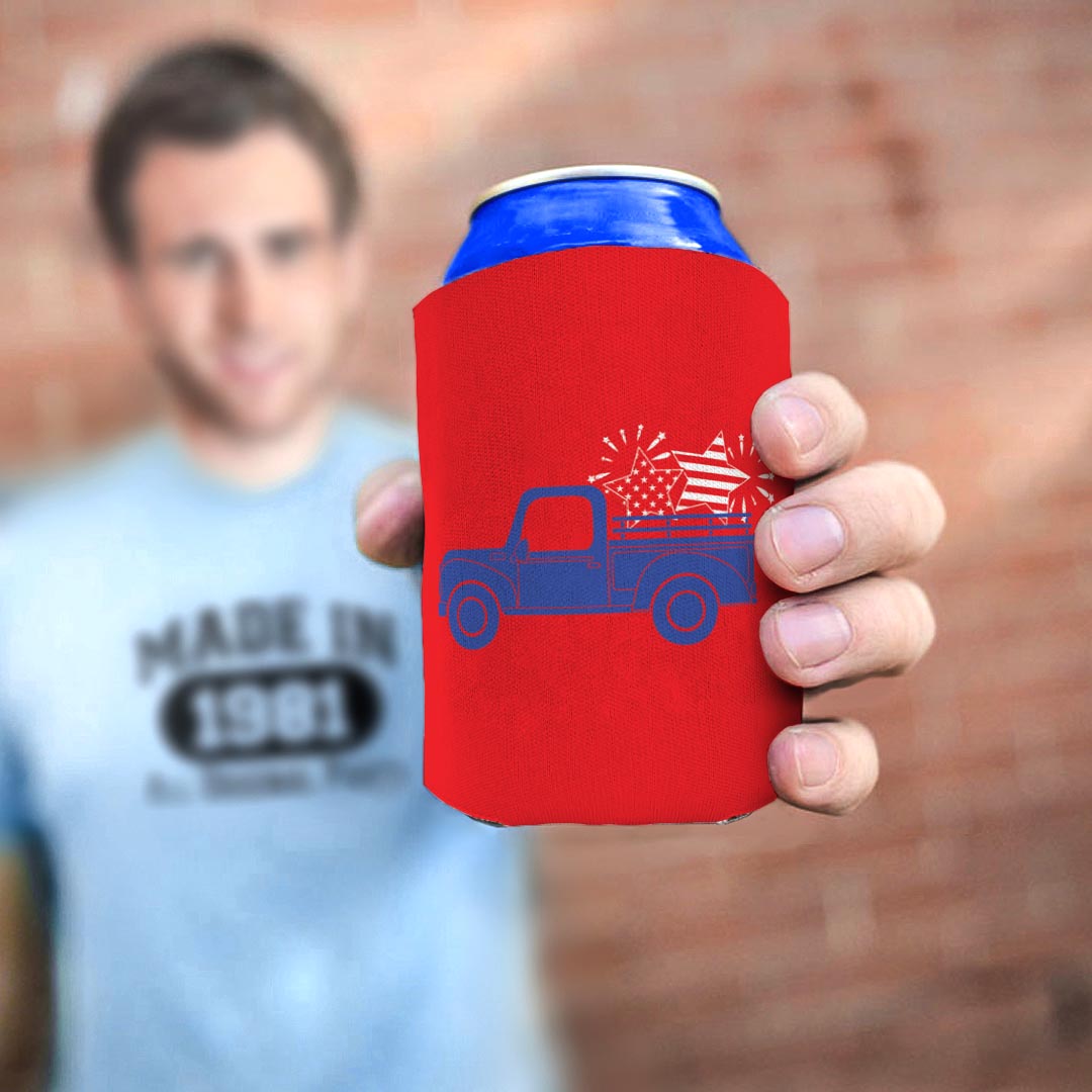 man holding drink sleeve