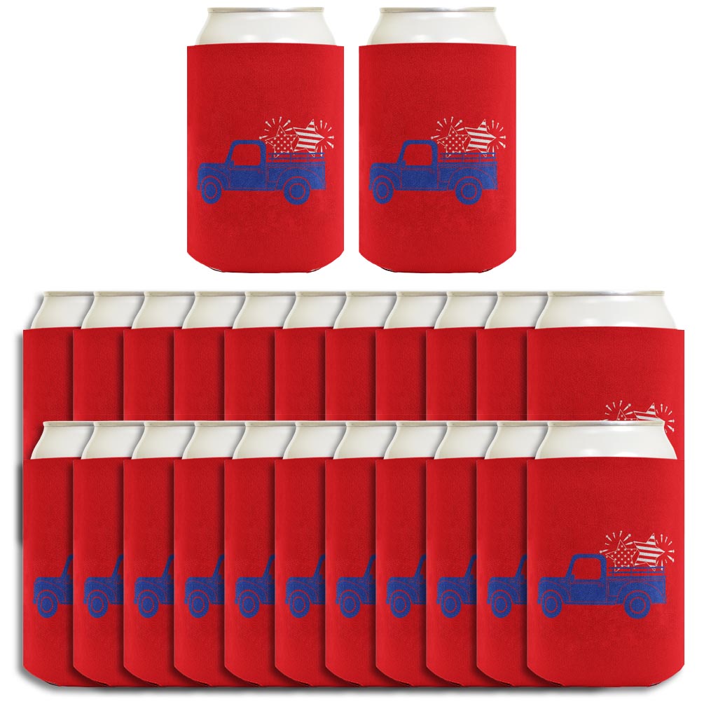 Stars and Stripes Truck Red Standard or Slim Can Thermocooler Drink Sleeve