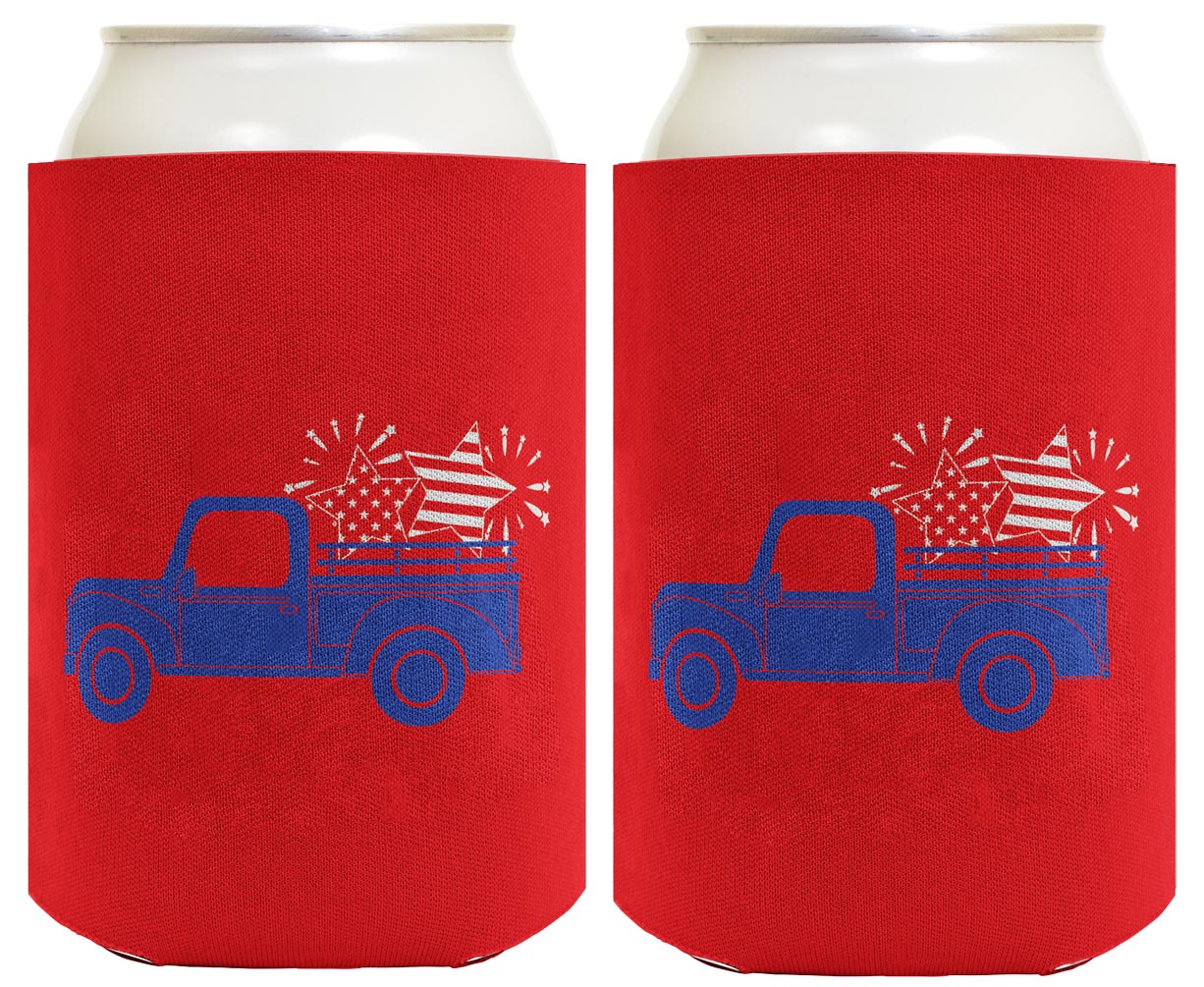 Stars and Stripes Truck Red Standard or Slim Can Thermocooler Drink Sleeve