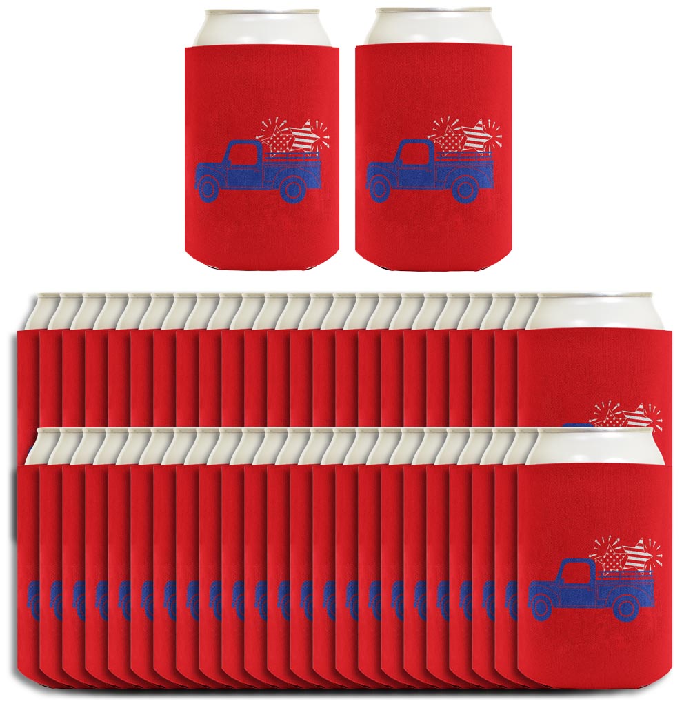 Stars and Stripes Truck Red Standard or Slim Can Thermocooler Drink Sleeve