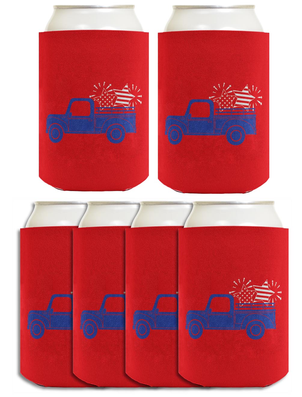 Stars and Stripes Truck Red Standard or Slim Can Thermocooler Drink Sleeve