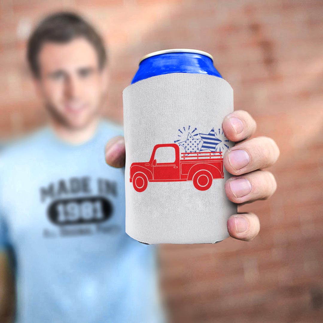 man holding drink sleeve