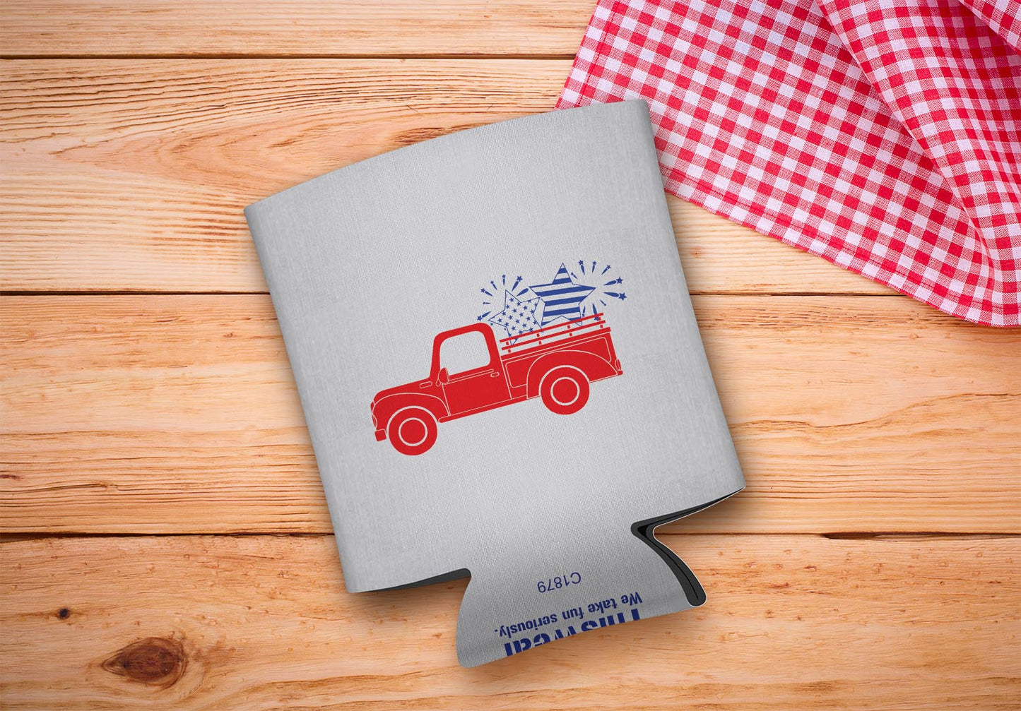 drink sleeve on a wood background