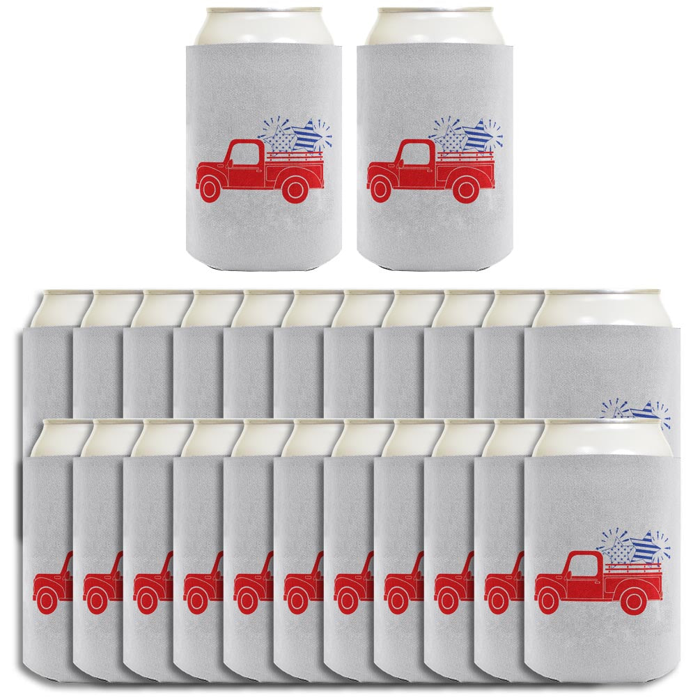 Stars and Stripes Truck Light Blue Standard or Slim Can Thermocooler Drink Sleeve