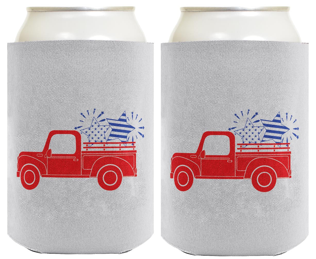 Stars and Stripes Truck Light Blue Standard or Slim Can Thermocooler Drink Sleeve