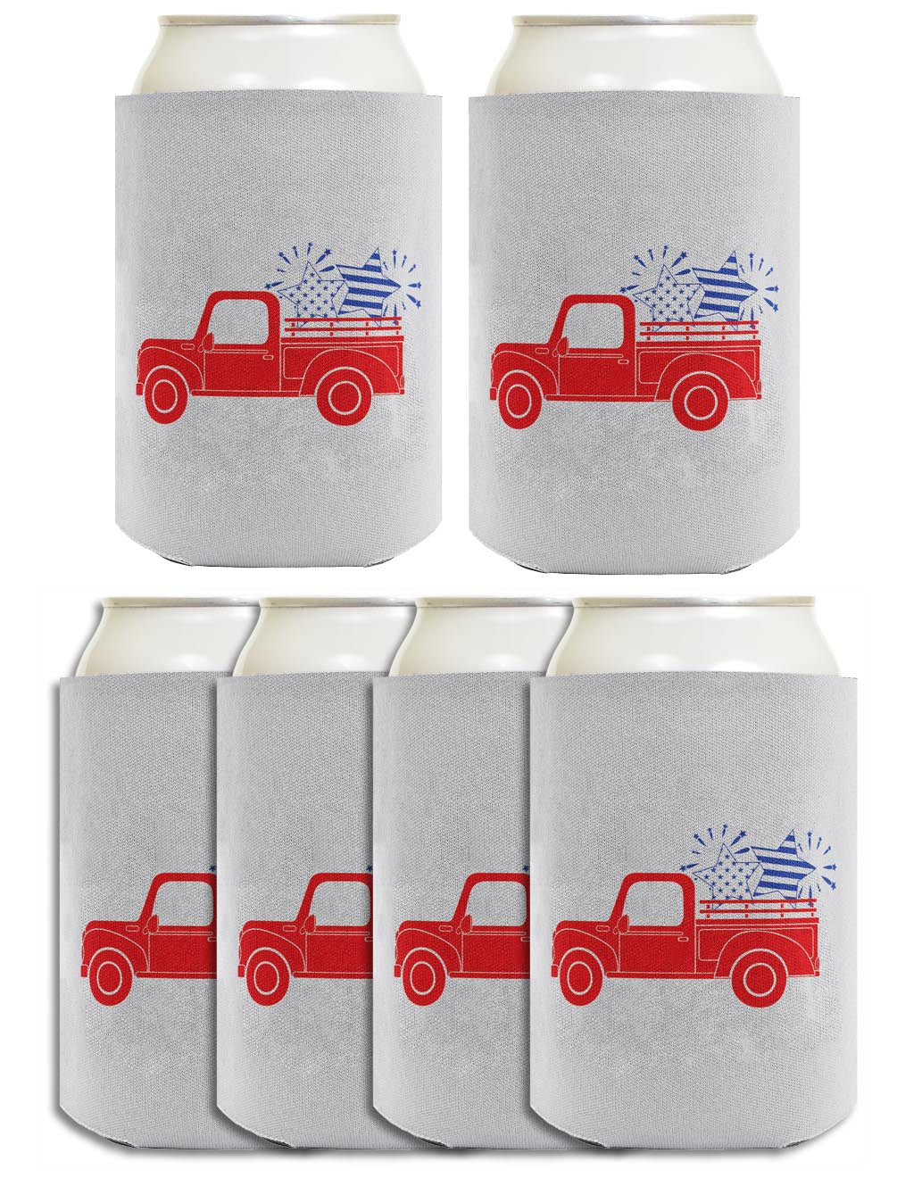 Stars and Stripes Truck Light Blue Standard or Slim Can Thermocooler Drink Sleeve